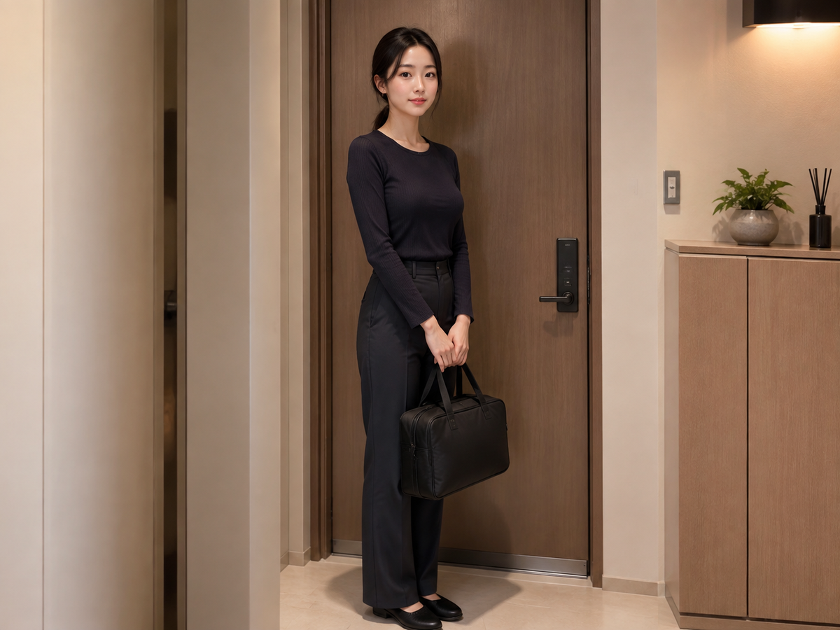 성남 방문 홈케어 일정을 준비하는 젊은 성인 한국 여성 관리사